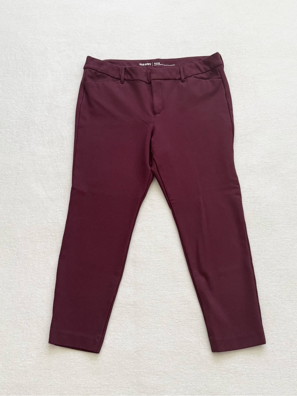 Old Navy Pixie Burgundy Ankle Pants Size 16 Stretch Business Casual Office